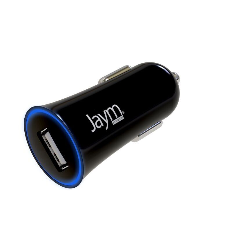 CARICABATTERIE AUTO USB-A 5W NERO - JAYM® ** - JMCHARGEUR003