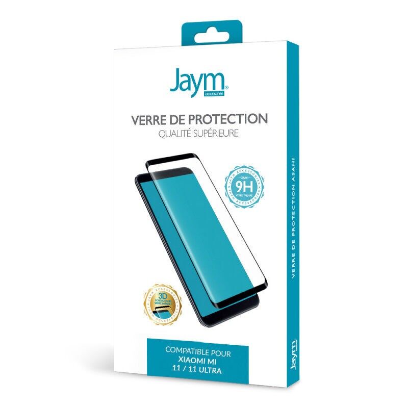 VIDRIO TEMPLADO PREMIUM ASAHI 3D CON CONTORNO NEGRO PARA XIAOMI MI 11 / MI 11 ULTRA - JAYM®** - JMTGHI082