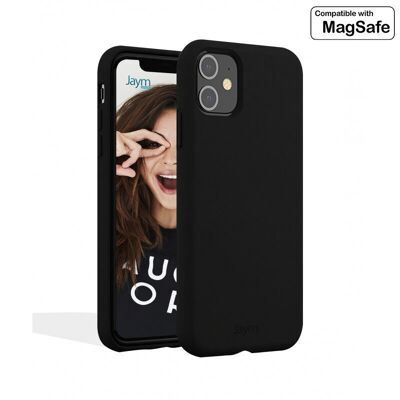 CUSTODIA PREMIUM IN SILICONE E MICROFIBRA COMPATIBILE CON MAGSAFE PER APPLE IPHONE 13 MINI NERO - JAYM® CLASSIC® ** - JMSIL0281