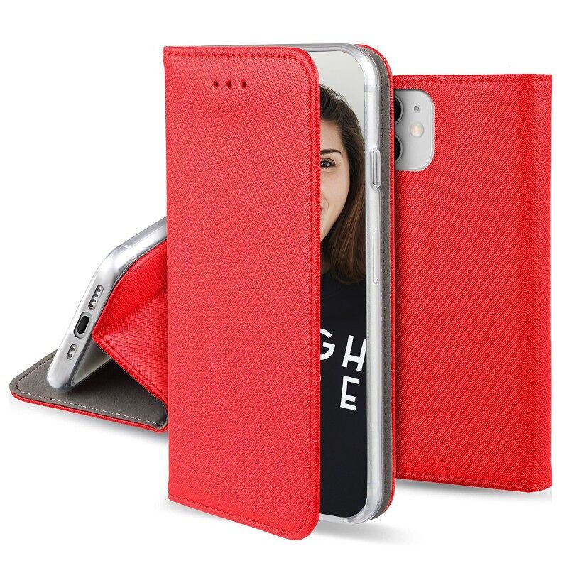 CUSTODIA MAGNETICA ROSSA CON SUPPORTO COMPATIBILE CON APPLE IPHONE 13 PRO - JAYM® ** - TFBKFS0345
