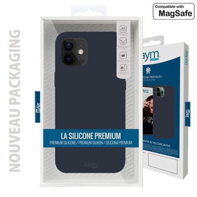 CUSTODIA PREMIUM IN SILICONE E MICROFIBRA COMPATIBILE CON MAGSAFE PER APPLE IPHONE 12 / 12 PRO BLU - JAYM® CLASSIC® ** - JMSIL0300