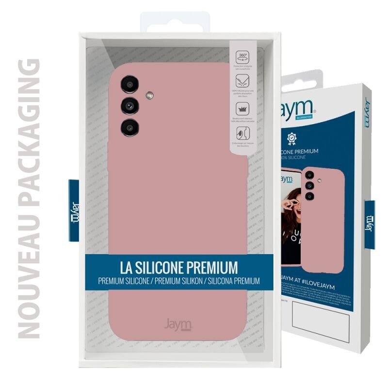 FUNDA DE SILICONA Y MICROFIBRA PREMIUM PARA SAMSUNG GALAXY A13 5G / A04S (VEurope SM-A047F/DSN) ROSA ARENA - JAYM® CLASSIC® ** - JMSIL0327