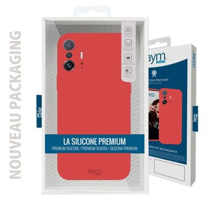 FUNDA PREMIUM DE SILICONA Y MICROFIBRA PARA XIAOMI REDMI NOTE 11S 5G / NOTE 11T 5G ROJO - JAYM® CLASSIC®** - JMSIL0409