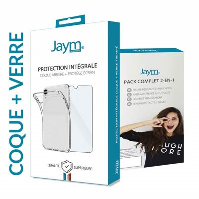 PACK COMPLETO FUNDA BLANDA + CRISTAL TEMPLADO 9H 2.5D PARA APPLE IPHONE 14 - JAYM® - JMCSVT051