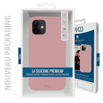FUNDA PREMIUM DE SILICONA Y MICROFIBRA PARA APPLE IPHONE 14 PLUS ROSA ARENA - JAYM® CLASSIC® ** - JMSIL0387
