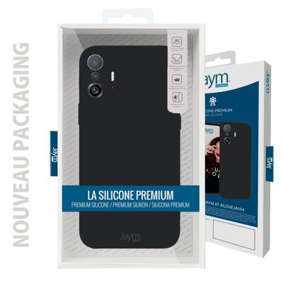 FUNDA PREMIUM DE SILICONA Y MICROFIBRA PARA XIAOMI 12 LITE NEGRA - JAYM® CLASSIC® ** - JMSIL0412