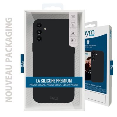 PREMIUM SILICONE AND MICROFIBER CASE FOR SAMSUNG GALAXY S23 BLACK - JAYM® CLASSIC® ** - JMSIL0418