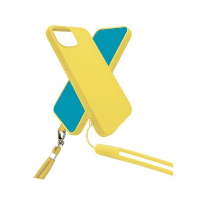 COQUE SILICONE AVEC TOUR DE COU ET TOUR DE POIGNET INCLUS POUR SAMSUNG GALAXY S23 JAUNE - JAYM® POP** - JMSTC138