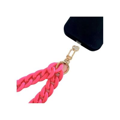 TOUR DE COU FASHION ROSE FLUO AVEC ATTACHE UNIVERSELLE - 1.20M - JAYM® ** - JMCORDON010