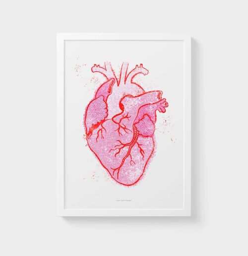 A3 Wall Art Print | Vintage anatomical heart