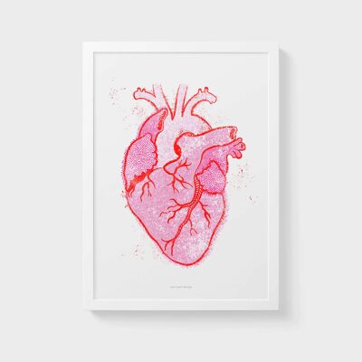 Impression murale A3 | Coeur anatomique vintage