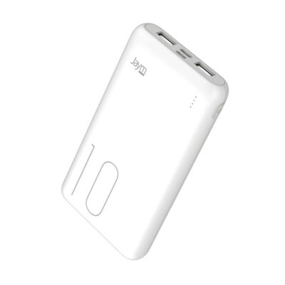 BACKUP BATTERY 10.000 MAH 2 USB-A OUT + 1 USB-C IN + 1 MICRO-USB IN - WHITE - JAYM** - JMPW006