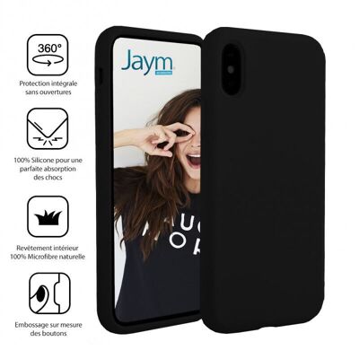 PREMIUM SILICONE AND MICROFIBER CASE FOR APPLE IPHONE 15 BLACK - BULK - BKSIL014