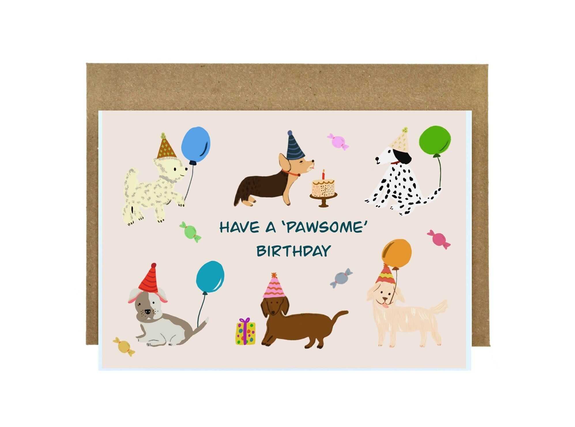 Illustrazione della festa del cane | Biglietto di compleanno