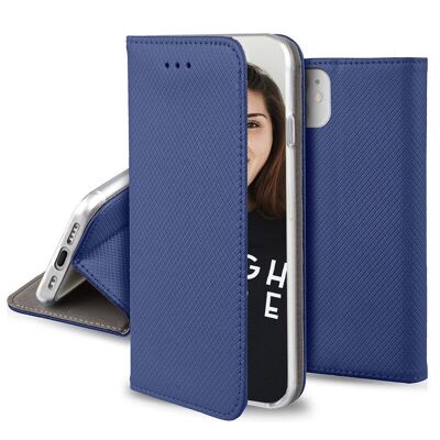 BLUE MAGNETIC STAND FOLIO CASE COMPATIBLE WITH SAMSUNG GALAXY A16 4G / 5G - JAYM® - TFBKFS0622