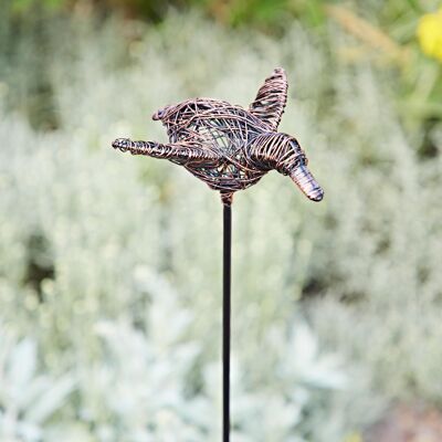 Recycled Wire Duck Garden Stake Decoration