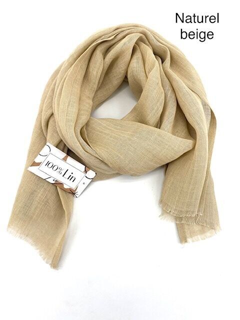 Bufanda tipo estola de lino 100 % para hombre y mujer