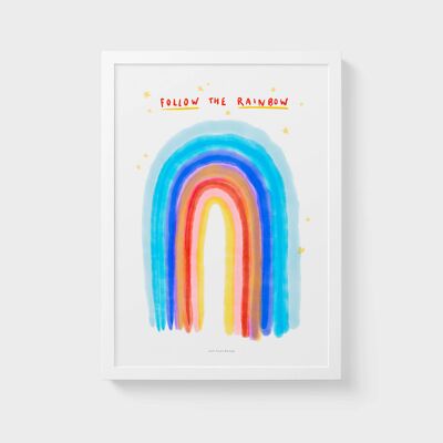 A3 Wall Art Print | Watercolor rainbow 2