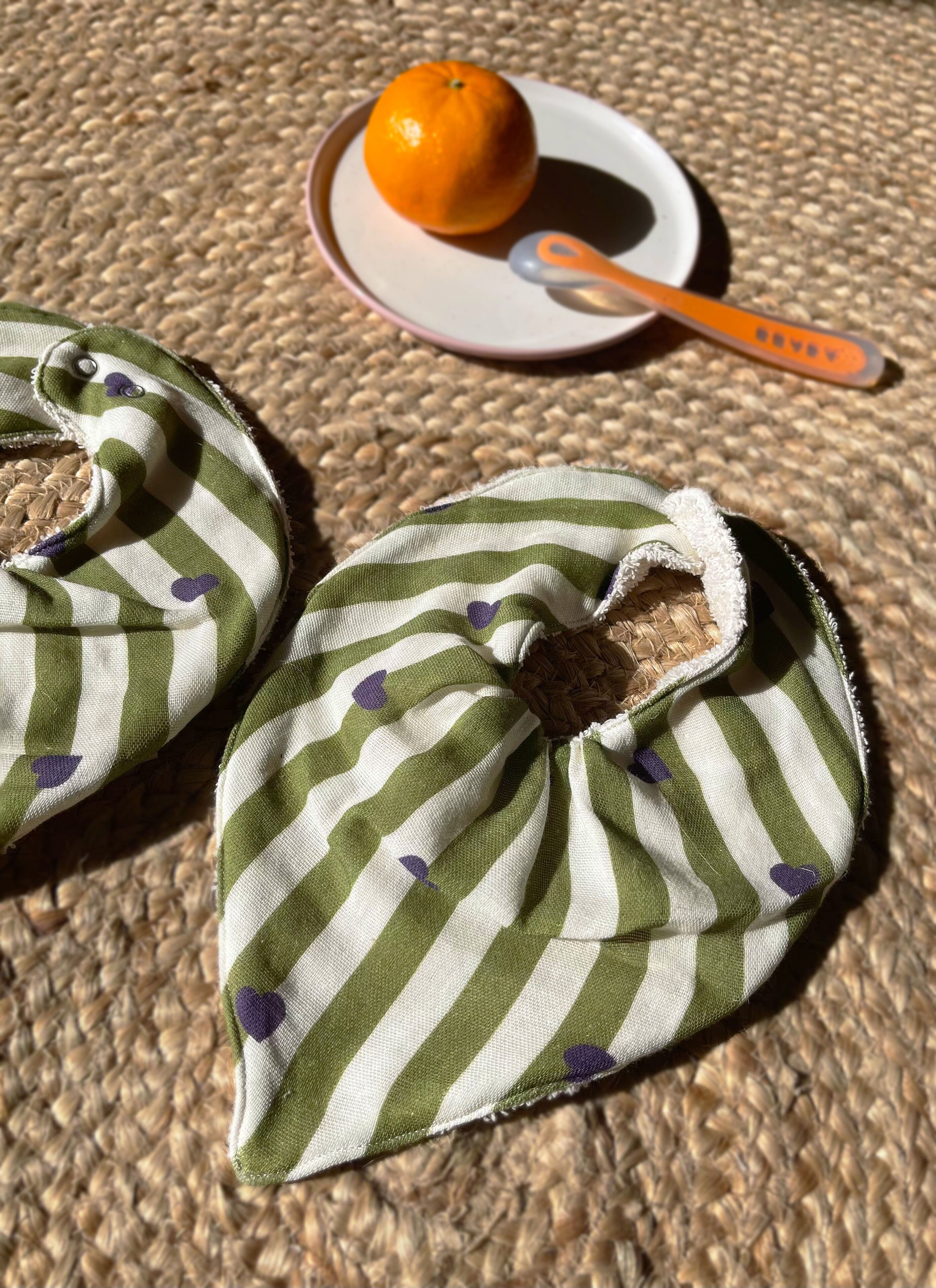 2er-Pack Stripe & Love Bandana-Lätzchen -MAEL