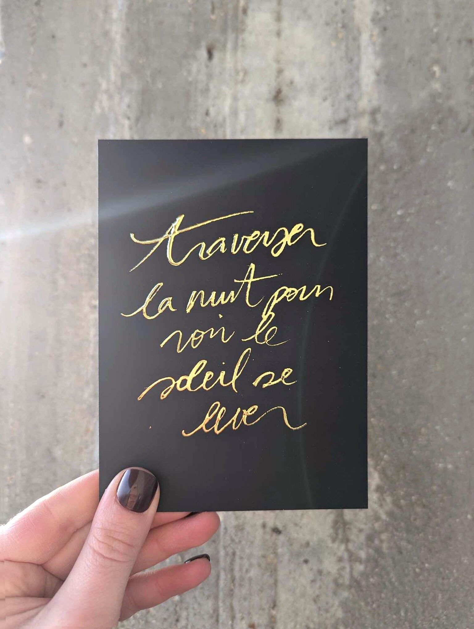 Carte postale "La nuit et le soleil" Or