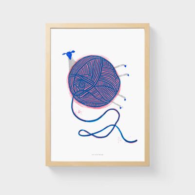 A3 Wall Art Print | Wool sheep