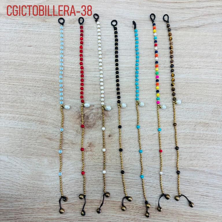 Braccialetto alla cavigliera in ottone per donna con belle perline Promo