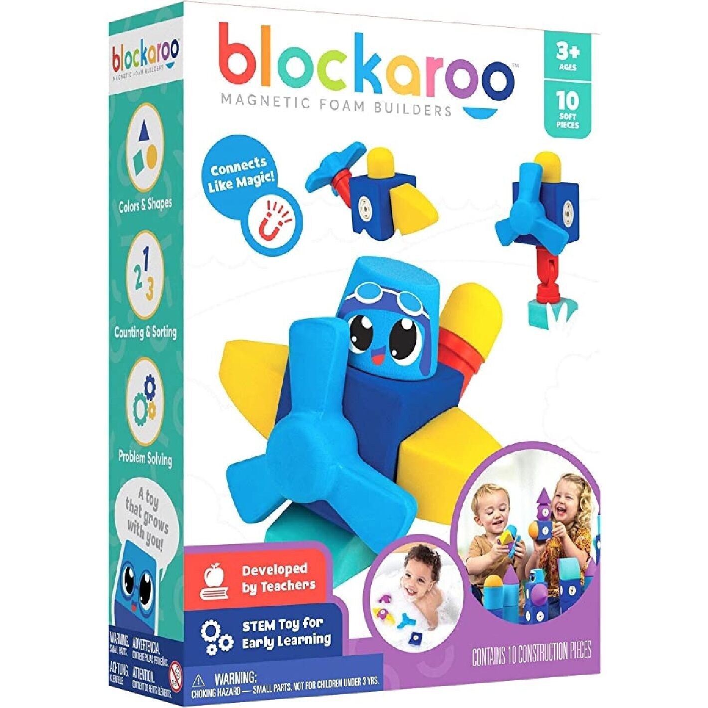 Blockaroo Magnetische Schaumstoffblöcke - Flugzeug 10 Stück