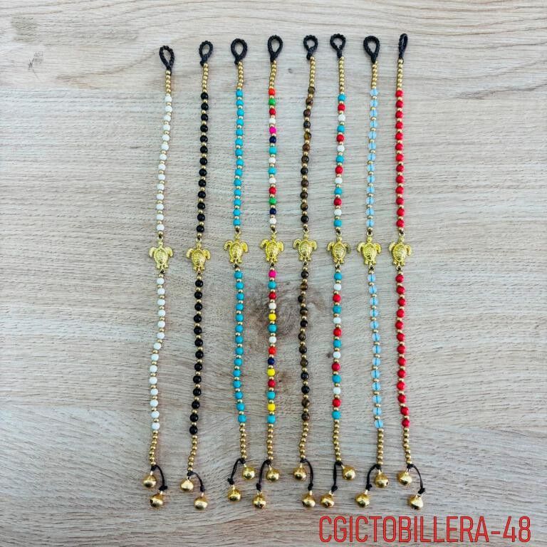 Pulsera Tobillera en Latón con Diseño de Tortuga para Mujer