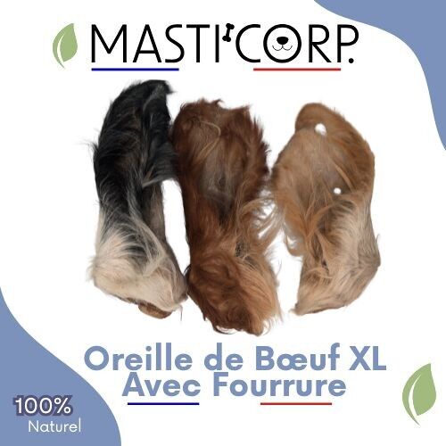XL Rinderohr mit Fell