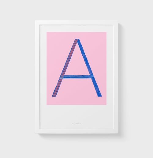 A4 Wall Art Print | Initial Letter Print A