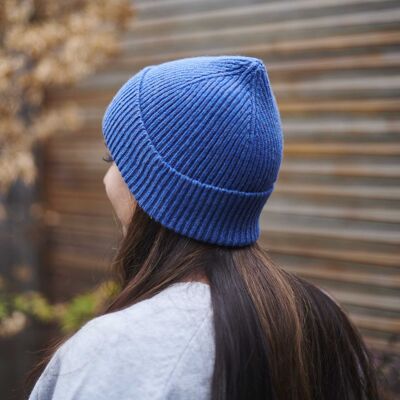 CHAPEAU - bonnet en laine d'agneau - bleu denim