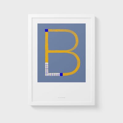 A4-Wand-Kunstdruck | Anfangsbuchstabendruck B