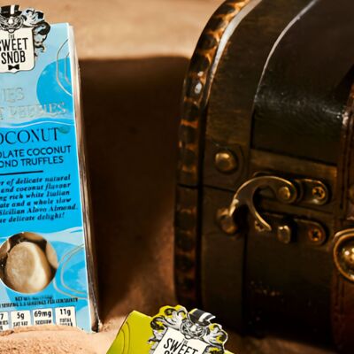 Trufas de chocolate y almendras con coco Les Petit Pebbles
