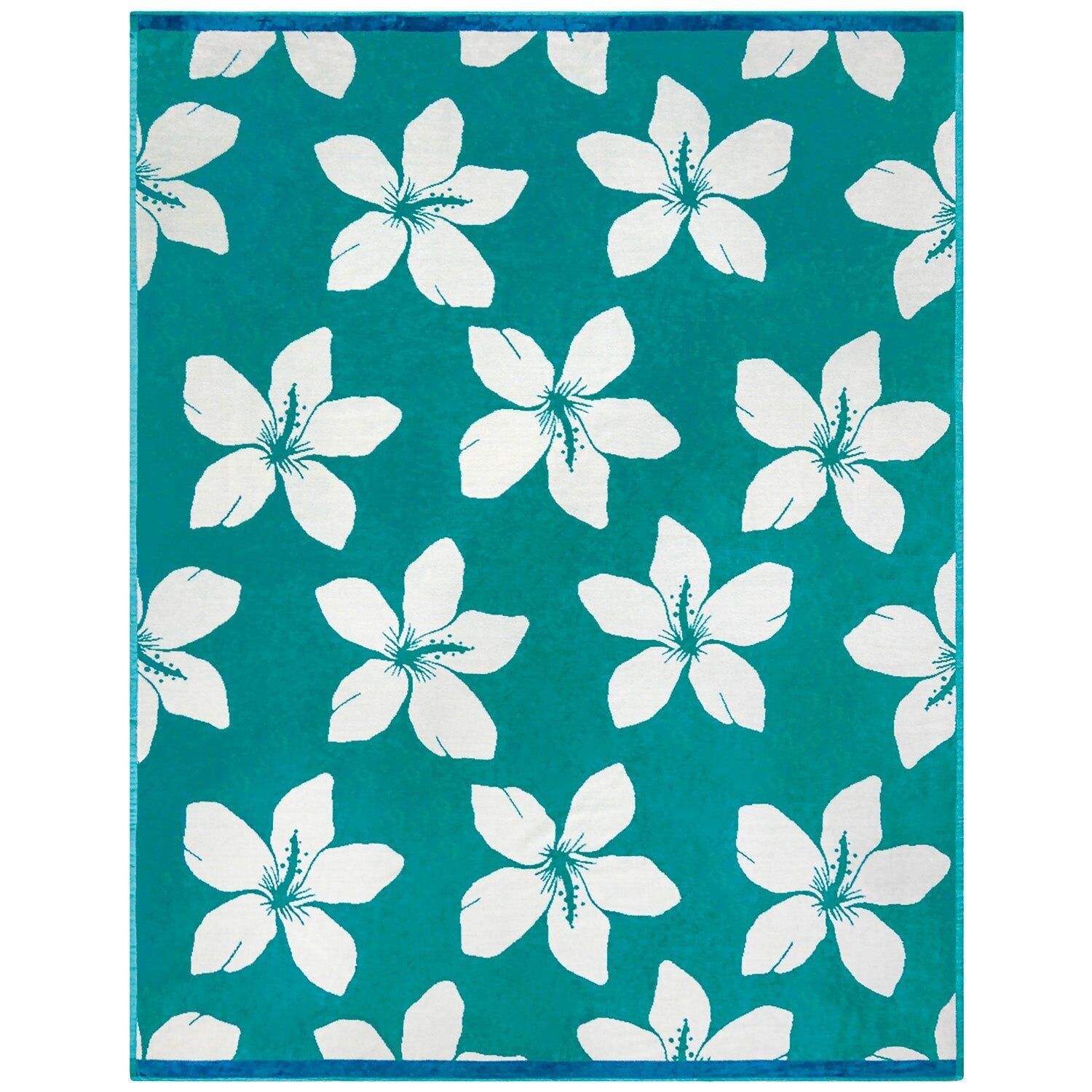 XL Strandtuch Frottee Samt Jacquard Blau 140x180 400g/m² - Bargara