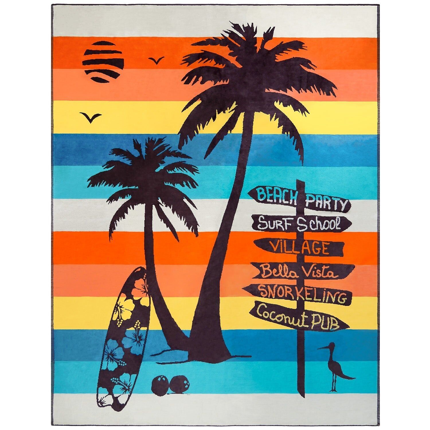 XL Strandtuch Frottee Samt Jacquard Multicolor 140x180 400g/m² - Coconut Beach