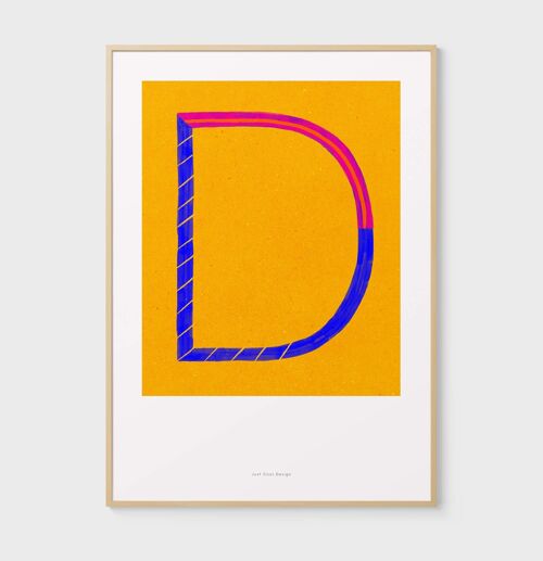 Wall Art Print | Initial Letter Print D A4