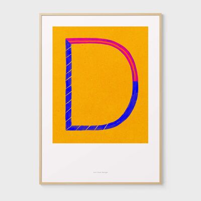 Wall Art Print | Initial Letter Print D A4