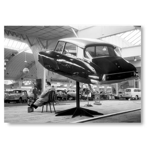 Affiche de la présentation de la structure de la Citroën DS en 1958