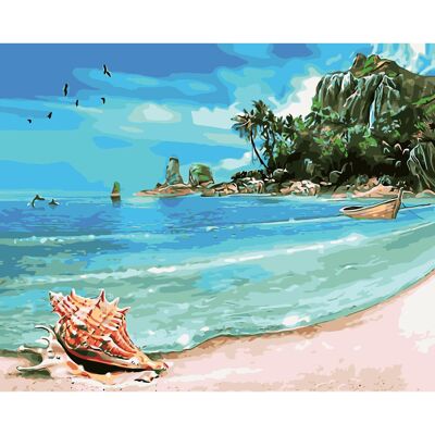 Dipingi con i numeri "Costa dell'oceano" - 40x50 cm
