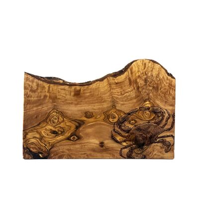 Tagliere rettangolare in legno d'ulivo - Granchio