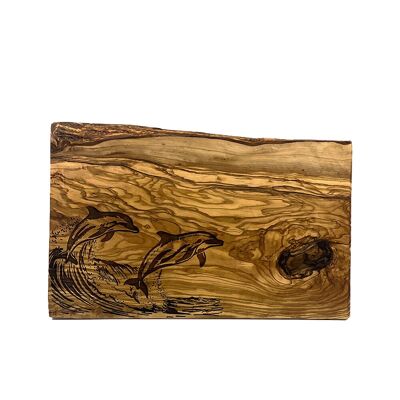 Tagliere rettangolare in legno d'ulivo - Delfino