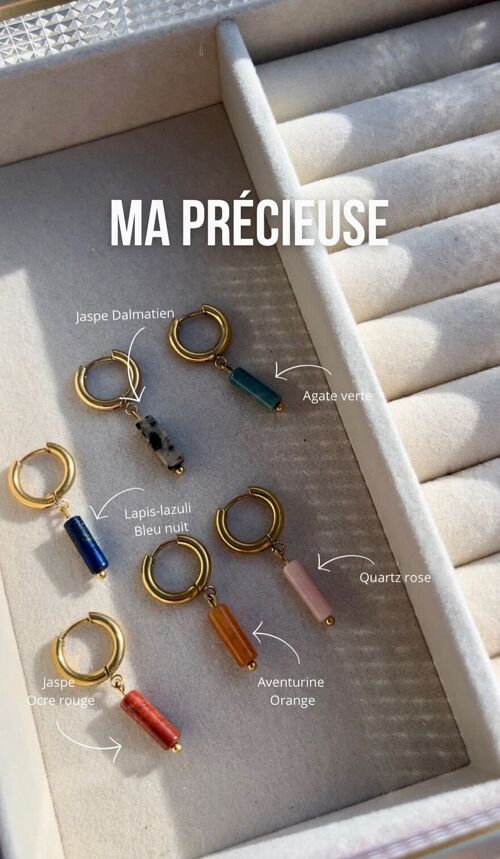 Ma précieuse - Paire de boucles d'oreilles pierres naturelles