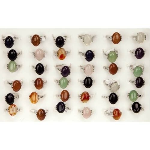 Sortiment Natursteinringe, 16x12mm 2