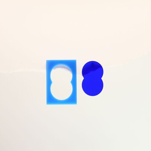 Pendientes azules de plástico acrílico reciclado – Bistable