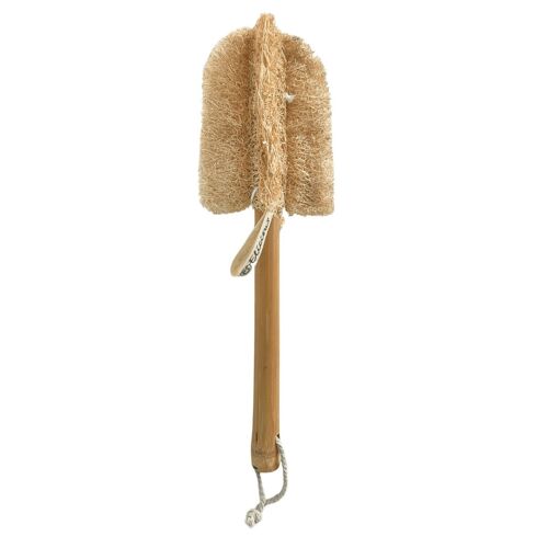 Loofah dish brush with bamboo handle