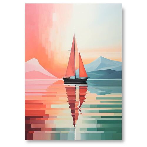 Affiche Bateau à Voile comme une Peinture à l’Huile