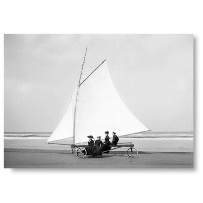 Affiche d’un char à voile au début du 20e siècle