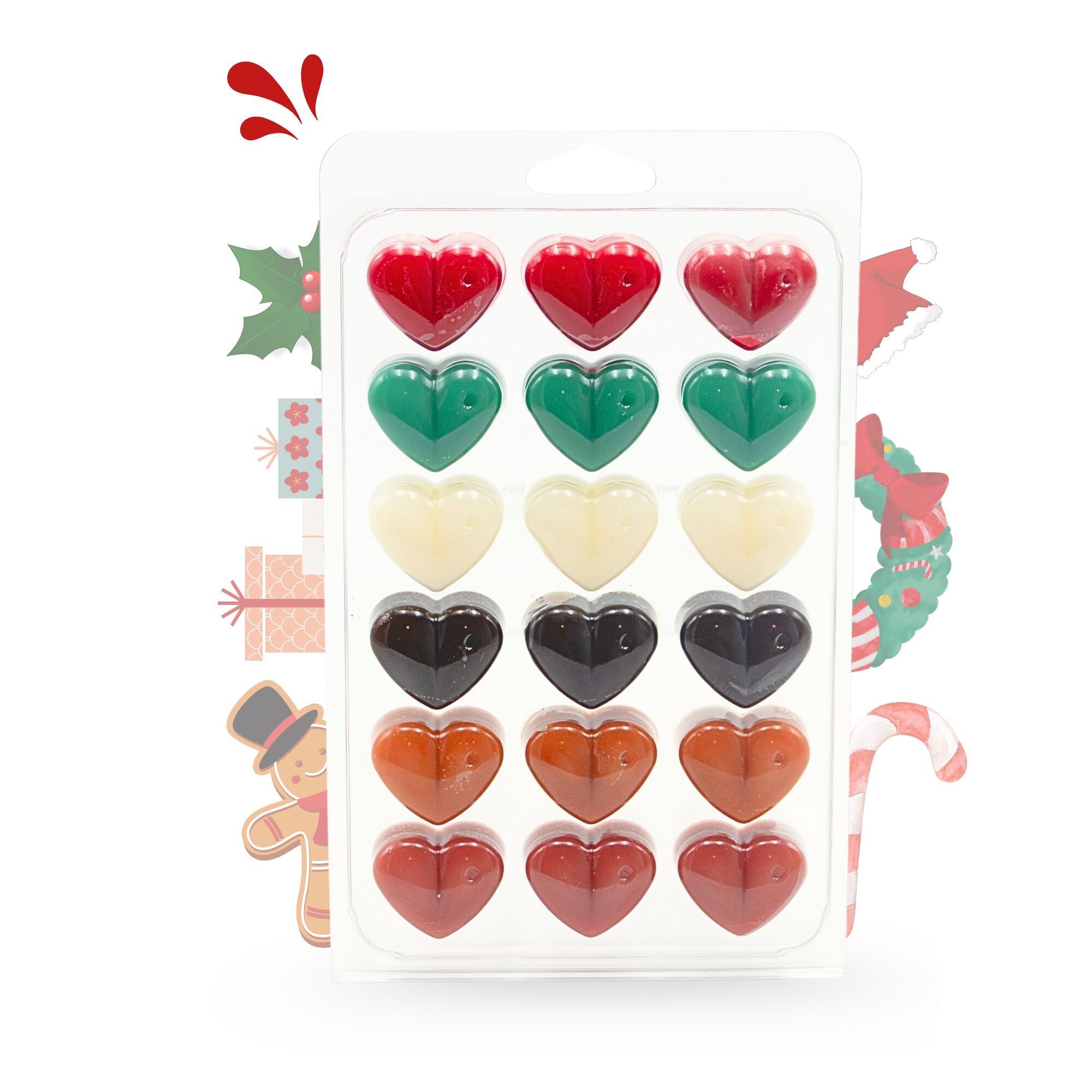 Scatola da 18 caramelle profumate a forma di cuore – Natale