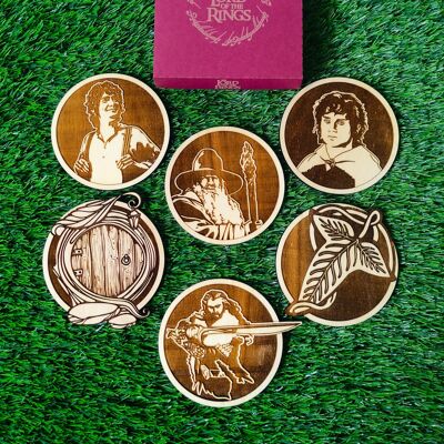 Lord of the Rings Wooden Coasters, Geek Gift, Home Decor, Tolkien Fan Housewarming