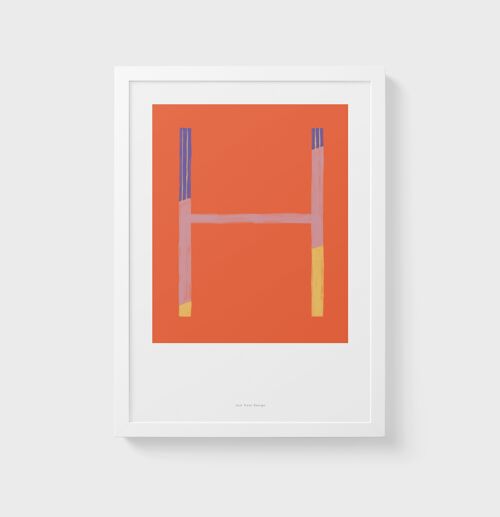 A4 Wall Art Print | Initial Letter Print H